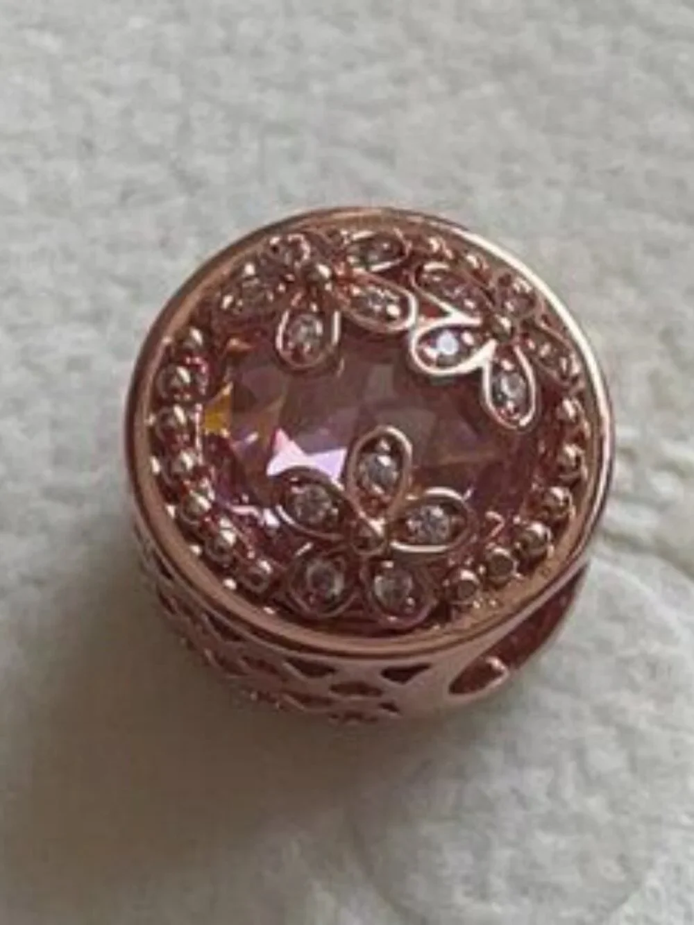 Pandora Sparkling Pink Daisy Flower Charm
